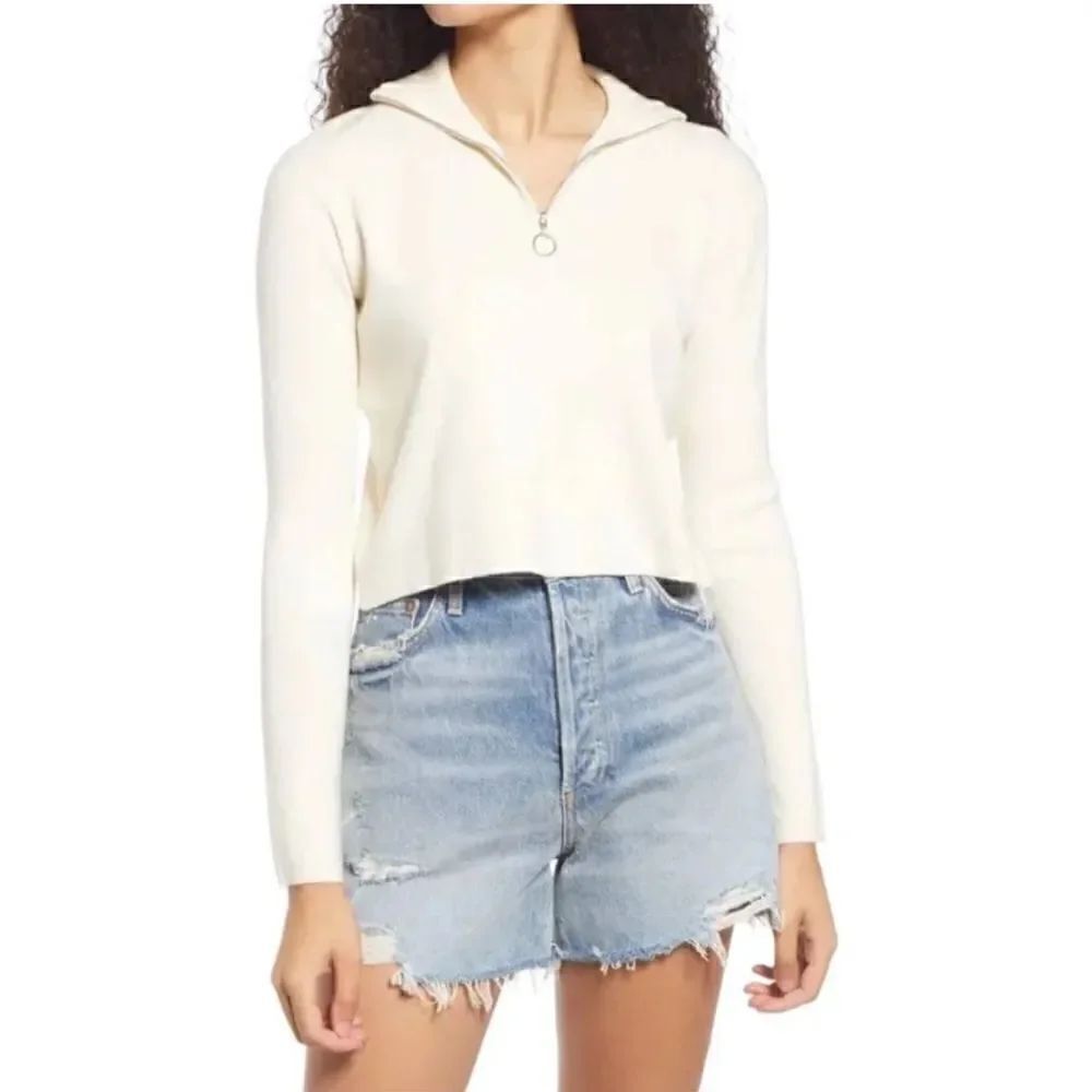 Cali Be 1/4 Zip Butter Lightweight Pullover Sweater